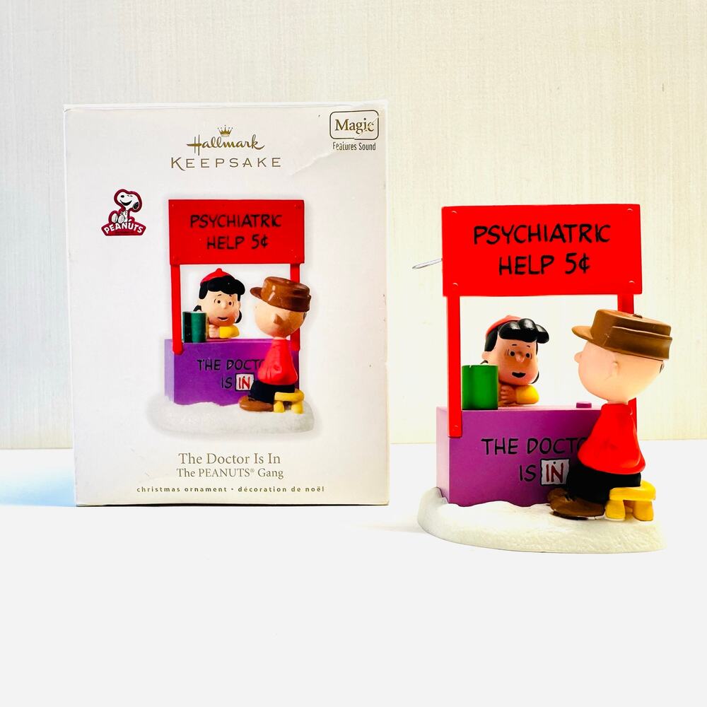 Vintage Hallmark Peanuts The Doctors In Lucy Charlie Brown Christmas Ornament